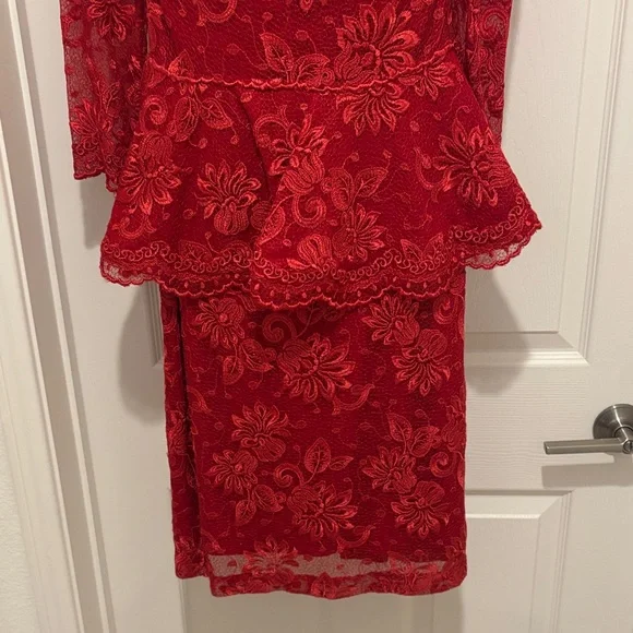 Elegant Red Lace Dress